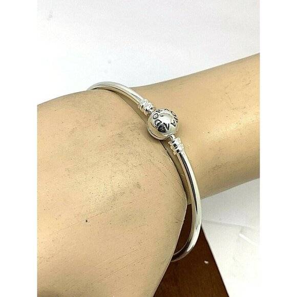 PANDORA Women's Bracelet 7.25'' Charm Round Clasp .925 Sterling Silver 590713 - Picture 5 of 10